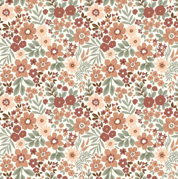 Rippjersey bedruckt Blumen *Ab 50cm