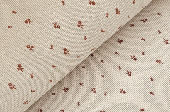 Rippjersey bedruckt Blumen *Ab 50cm