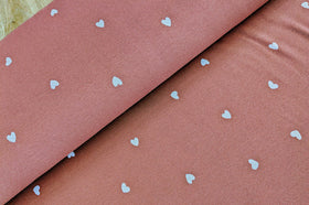 Rippjersey bedruckt Herzen altrosa *Ab 50cm