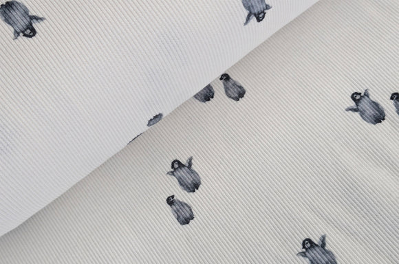 Rippjersey bedruckt Pinguine *Ab 50cm