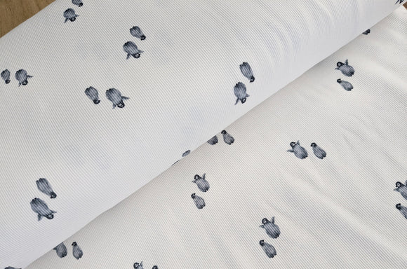 Rippjersey bedruckt Pinguine *Ab 50cm