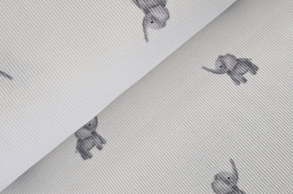 Rippjersey bedruckt Elefanten *Ab 50cm