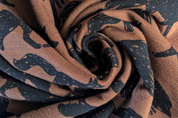 French-Terry Krepp braun Waldtiere *Ab 50cm