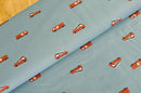 Baumwolle bedruckt Feuerwehrautos hellblau *Ab 50cm-1