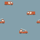 Baumwolle bedruckt Feuerwehrautos hellblau *Ab 50cm-5