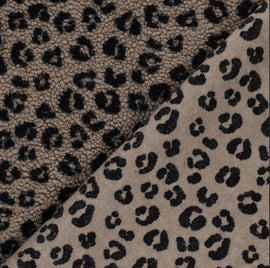 Acheter 002-leo-taupe Sherpa Fleece bedruckt *Ab 50cm