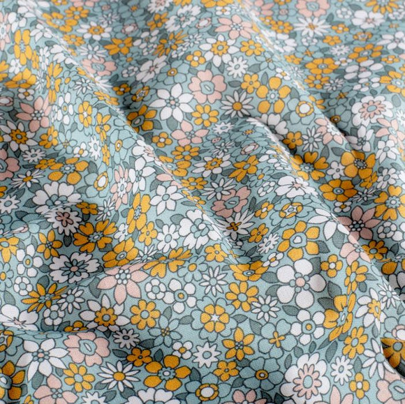 Baumwolle bedruckt Blümchen & Kreise *Ab 50cm