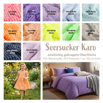 Seersucker Karo  * Ab 50cm
