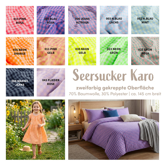 Seersucker Karo  * Ab 50cm