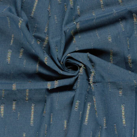 Jeansstoff bunt ausgefranst *Ab 50 cm