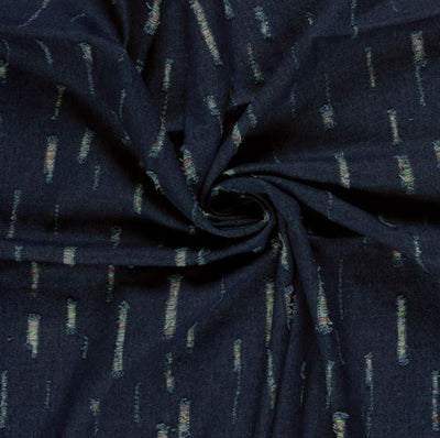 Kaufen 008-marine Jeansstoff bunt ausgefranst *Ab 50 cm