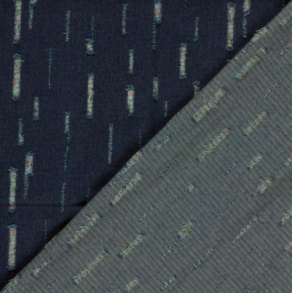 Jeansstoff bunt ausgefranst *Ab 50 cm
