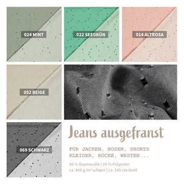 Jeansstoff schwer ausgefranst *Ab 50 cm