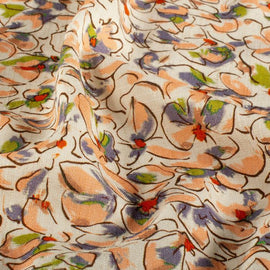 Kaufen 037-blumen-lachs-lila Viskose-Leinen Blumen *Ab 50 cm
