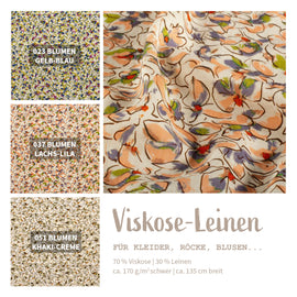 Viskose-Leinen Blumen *Ab 50 cm