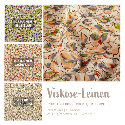 Viskose-Leinen Blumen *Ab 50 cm