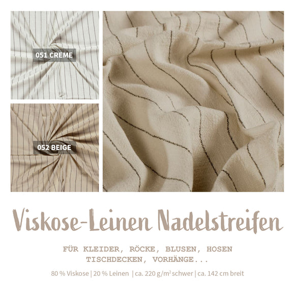 Viskose-Leinen Feinstreifen *Ab 50 cm