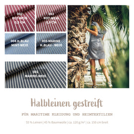 Rayures demi lin * A partir de 50 cm