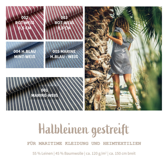 Rayures demi lin * A partir de 50 cm