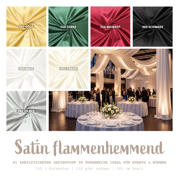 Polyester Satin flammenhemmend, überbreit *Ab 50 cm