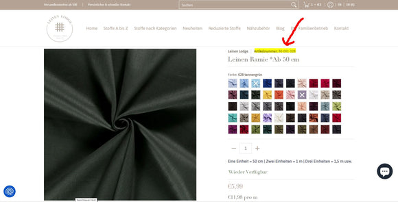 Patron de tissu au choix