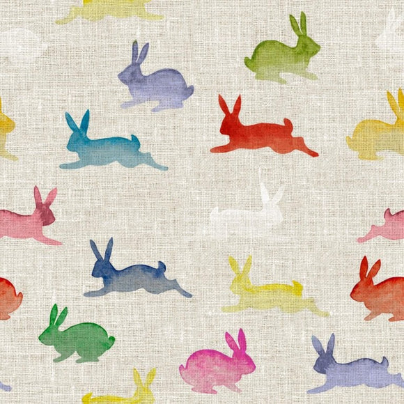 Dekostoff bunte Hasen *Ab 50cm