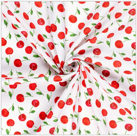 Acheter 004-cerises Tissu déco demi fruits de panama *À partir de 50 cm