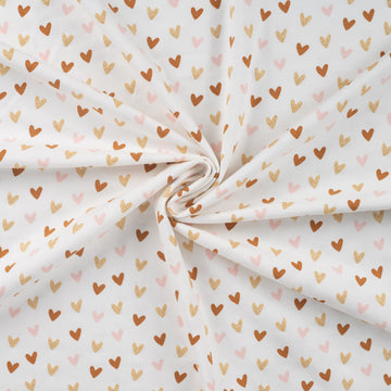 Baumwolljersey Herzen Glitzer creme *Ab 50 cm