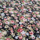 Englischleinen Rosen auf schwarz *Ab 50cm-1