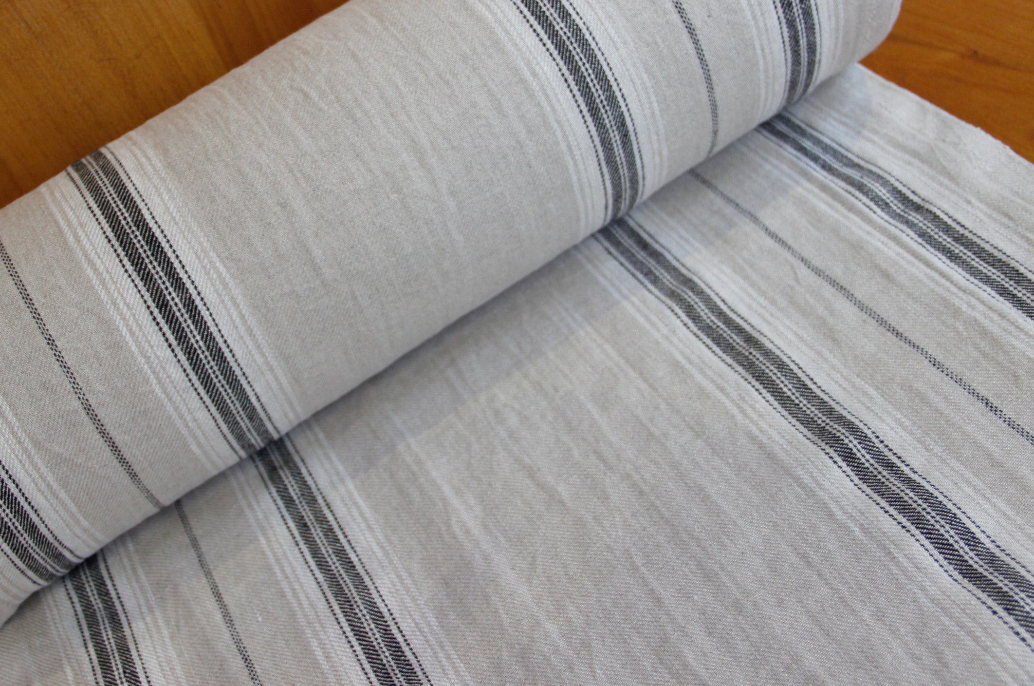 Tea towel linen natural/black * From 50 cm