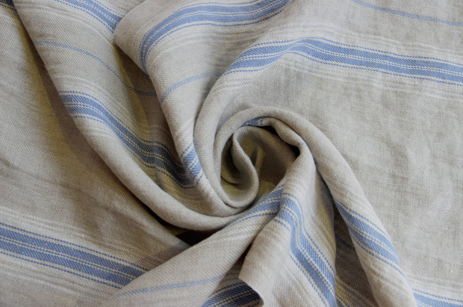 Tea towel linen natural/blue * From 50 cm