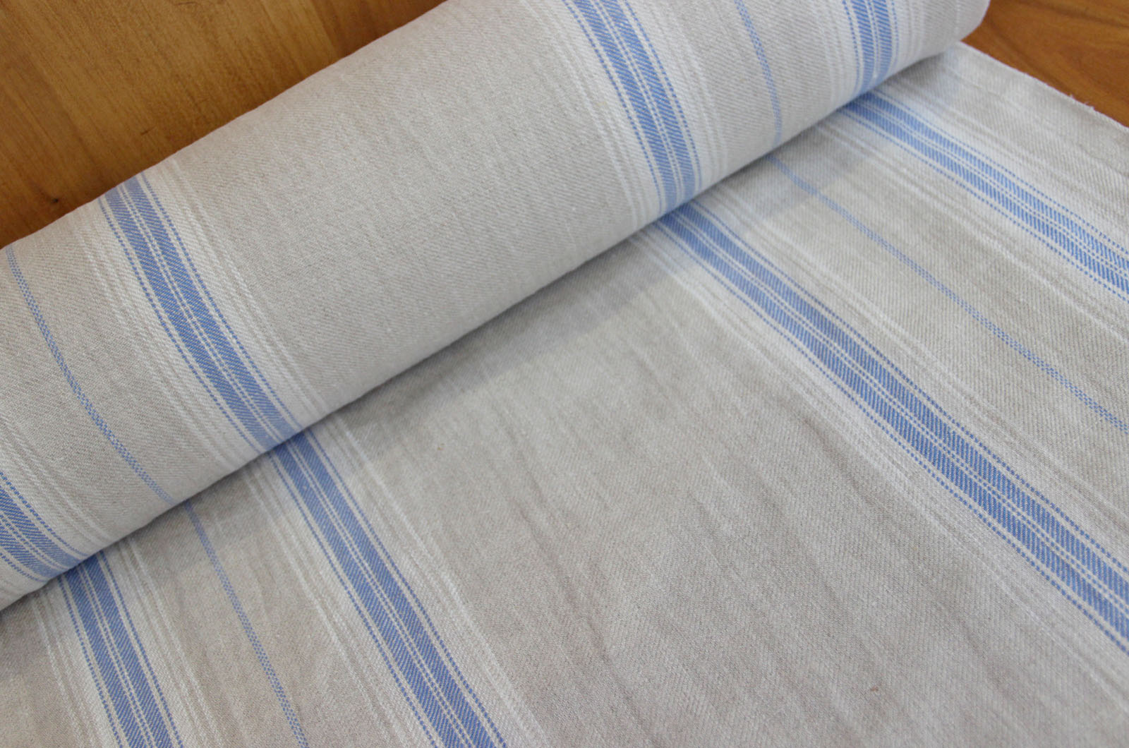 Tea towel linen natural/blue * From 50 cm