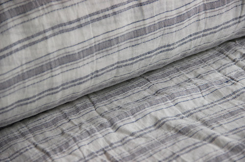 Linen extra wide (235 cm) blue-gray striped * From 50 cm-1