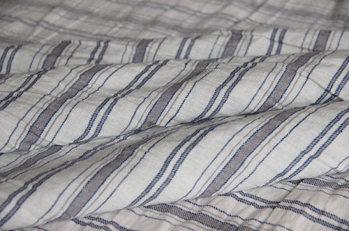Linen extra wide (235 cm) blue-gray striped * From 50 cm - 0