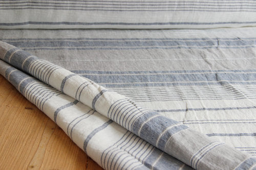 Linen extra wide (235 cm) rhythmically striped * From 50 cm