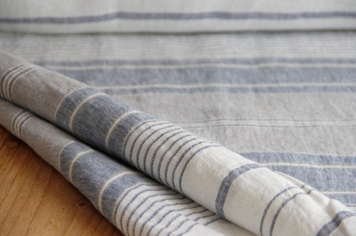 Linen extra wide (235 cm) rhythmically striped * From 50 cm - 0