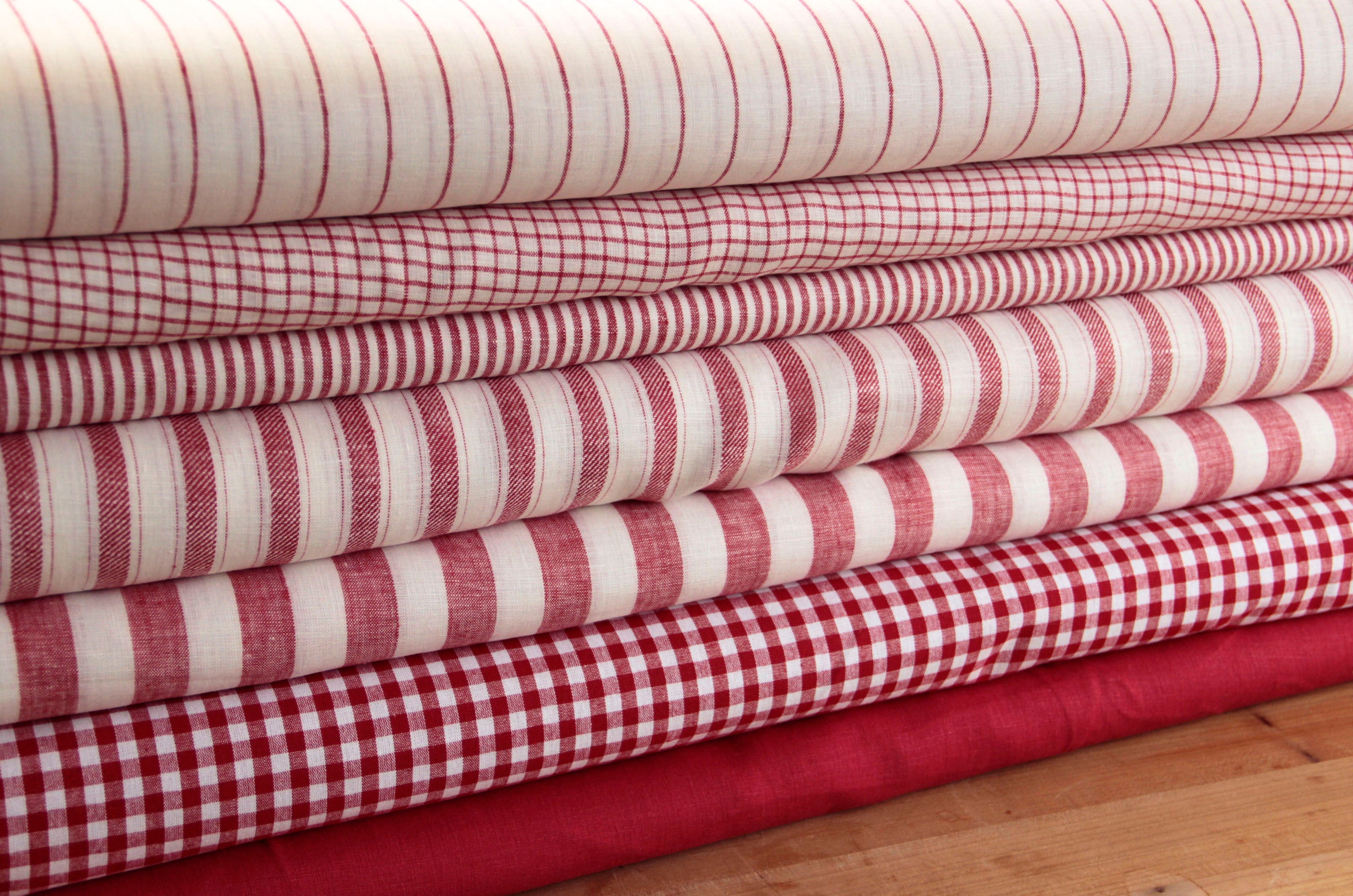 Linen red/white * From 50 cm - 0