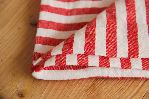 Linen extra wide (235 cm) red striped * From 50 cm-4