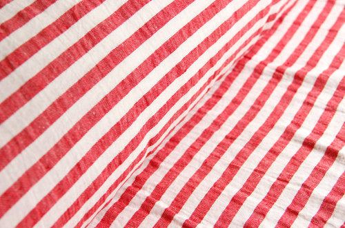 Lin extra large (235 cm) rayé rouge * A partir de 50 cm