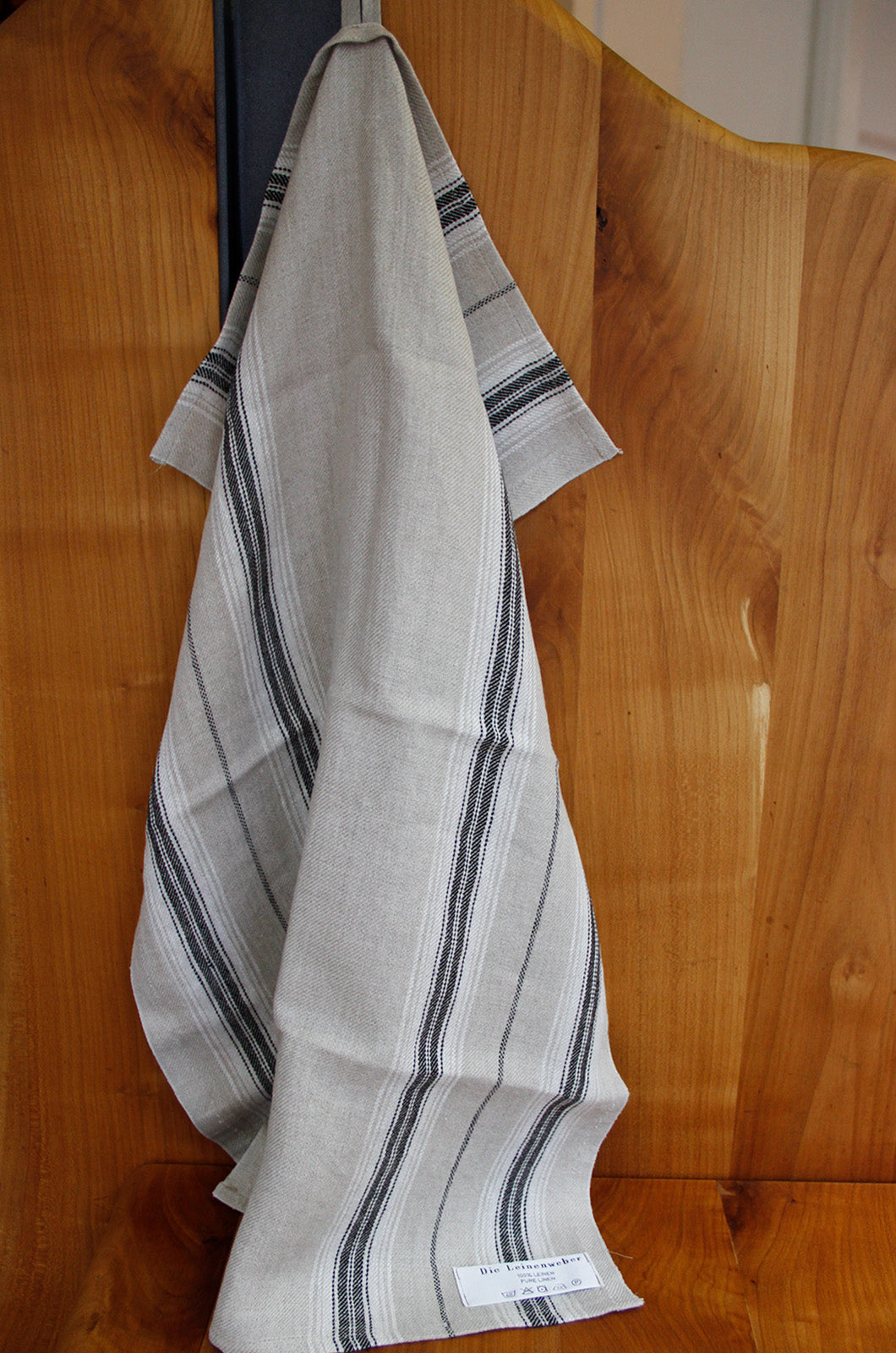 Tea towel linen natural/black * From 50 cm