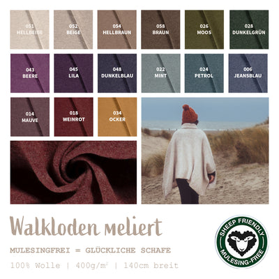 Walkloden meliert * Ab 50 cm