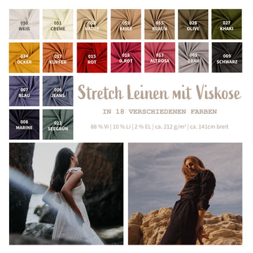 Stretch Leinen * Ab 50 cm