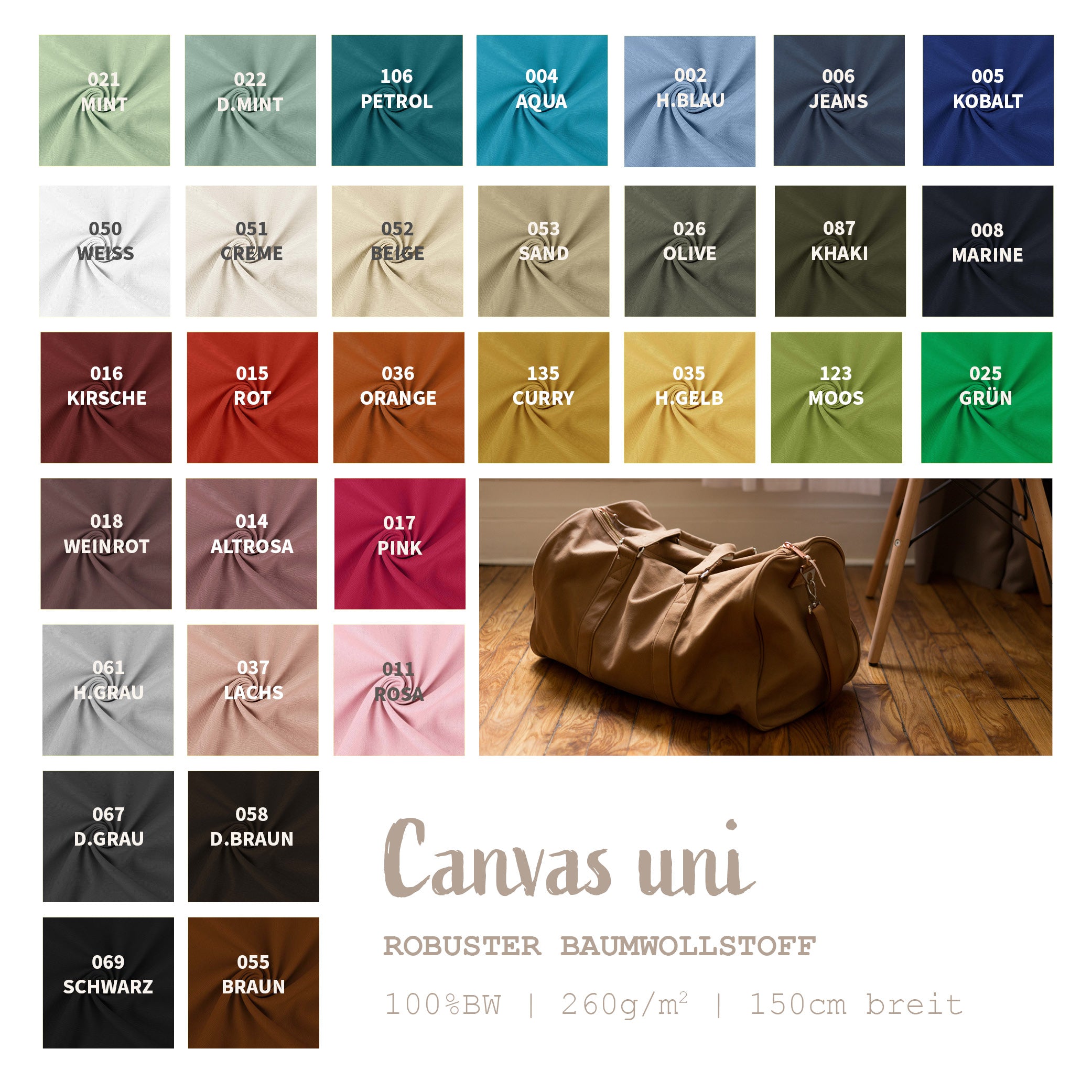 Canvas fabric *From 50 cm