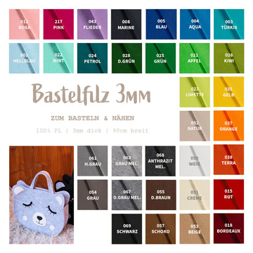 Feutrine artisanale de 3 mm d'épaisseur *À partir de 50 cm