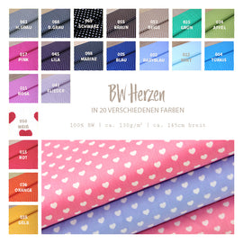 Baumwolldruck Herzen * Ab 50cm