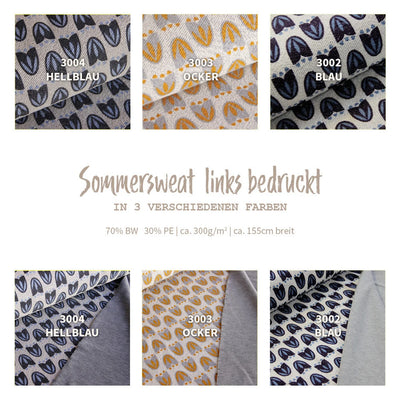 French Terry bedruckt Knospen * Ab 50 cm