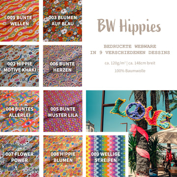 Baumwolldrucke Hippies * Ab 50 cm