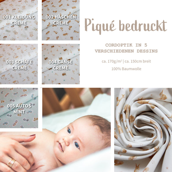 Piqué de coton imprimé * A partir de 50 cm