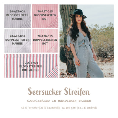 Seersucker striped * From 50cm