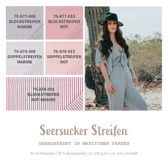 Seersucker gestreift * Ab 50cm